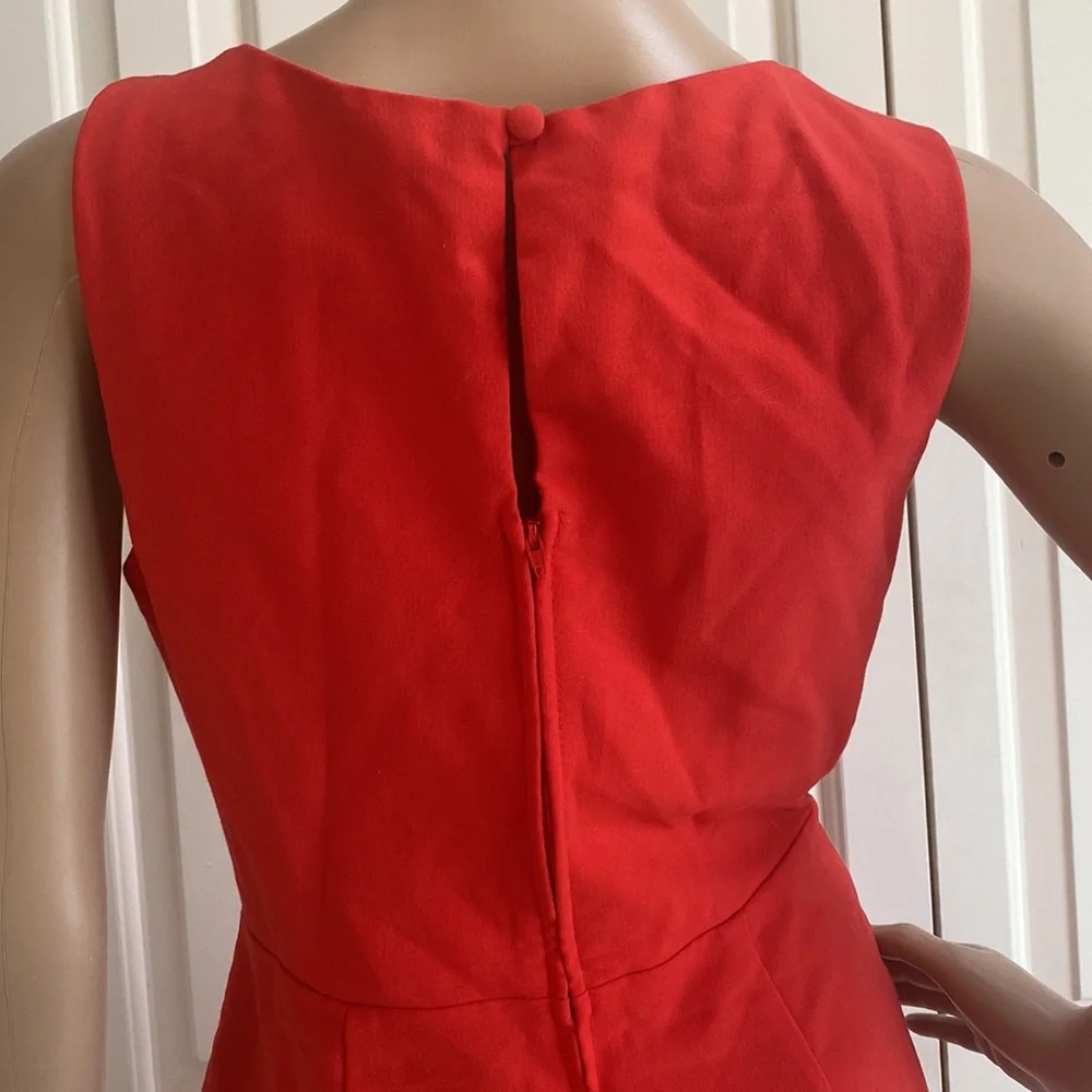 Teeze Me Juniors Size 7 Red/Orange mini Dress. So pretty. Cross Front. Sleeveles - Picture 6 of 12